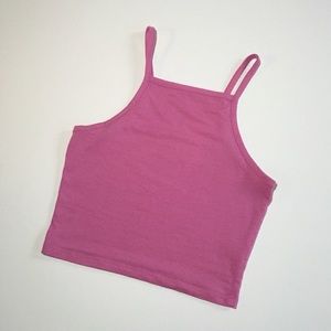 Bubblegum Pink Square Neck Tank Top